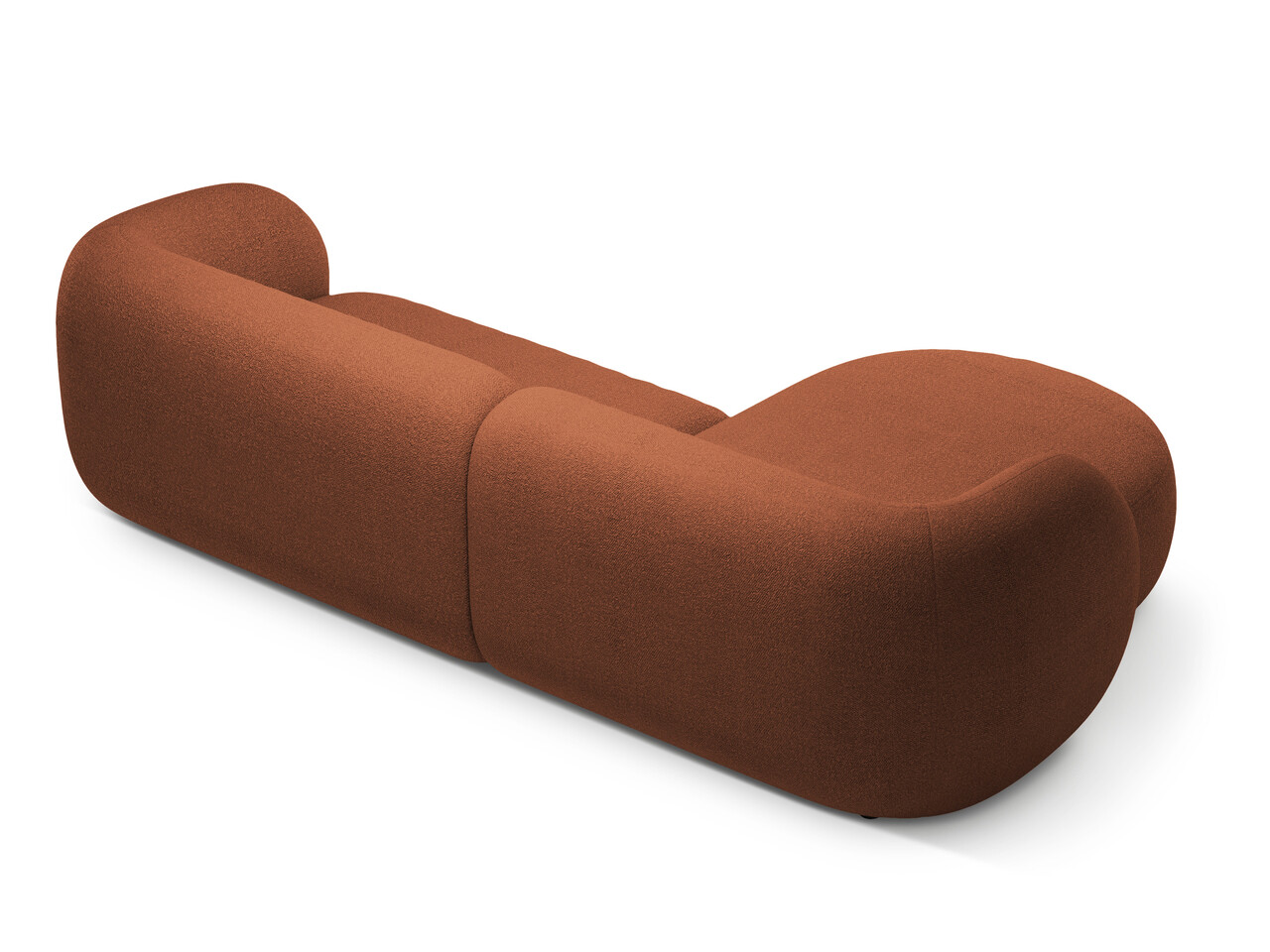 Coltar stanga 3 locuri, Kate, Micadoni, 285x176x76 cm, tesatura boucle, teracota - 2 | YEO