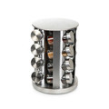 Set 16 recipiente pentru condimente si suport, B2 Rack Essentials, Homla, 19x26 cm, inox/sticla, argintiu