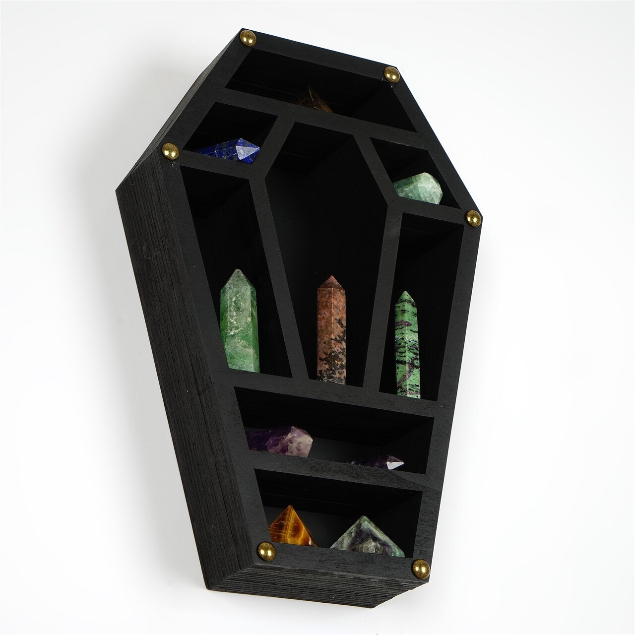 Raft de perete, Evila Originals, Cry038, 22x33x6 cm, Lemn masiv, Negru - 1 | YEO