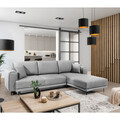 Coltar extensibil dreapta 4 locuri ELTAP, RT-03NU, Dalia, 289x190x95 cm, lemn/poliester, gri deschis