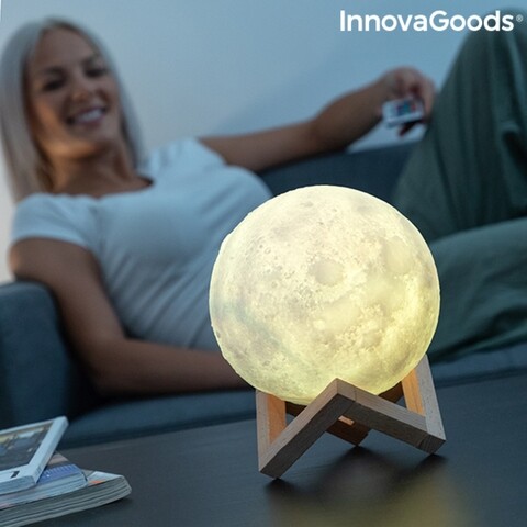 Lampa LED reincarcabila Luna Moondy InnovaGoods, 15x18x15 cm InnovaGoods imagine noua 2022