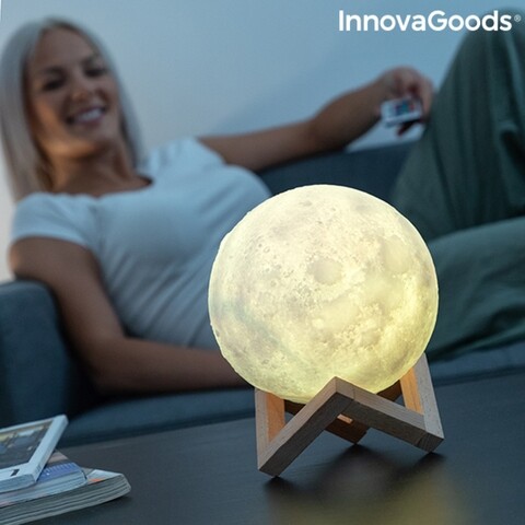 Lampa led reincarcabila luna moondy innovagoods, 15x18x15 cm