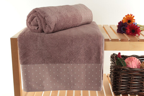 Set prosoape de baie, Şaheser, Pitircik, Bumbac, Trandafir praf / Alb