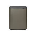 Cos de gunoi cu soft touch, Brabantia, Bo Touch Platinum, 60 L, 31.2x54.5x65.6 cm, otel, gri