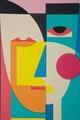 Tablou decorativ Picassy -H, Mauro Ferretti, 50x70 cm, canvas/lemn de pin/plastic, multicolor