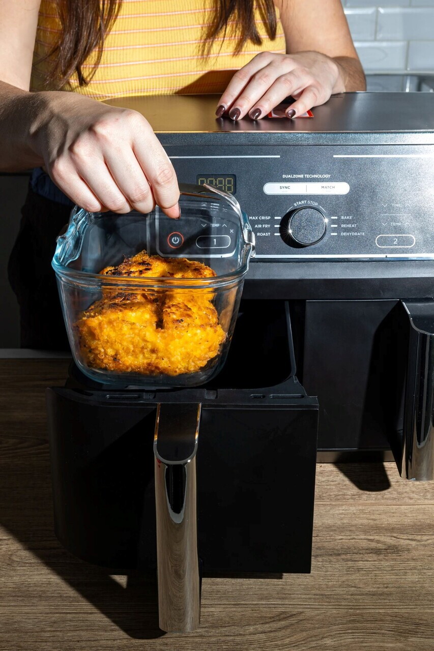 Vas pentru airfryer, cu maner detasabil, sticla termorezistenta, 20x14cm/1,5L - Pyrex - view 7