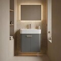 Dulap de baie cu chiuvetă, Hanah Home, Orbit 55, Gri