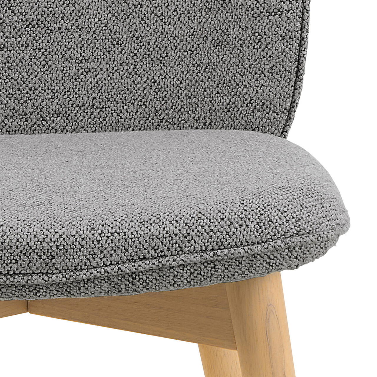 Scaun Cindy, Actona, 49x56x89 cm, tesatura Boucle/lemn de stejar, gri - view 10