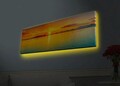 Tablou decorativ cu lumina LED, 3090HDACT-003, Canvas, 30 x 90 cm, Multicolor