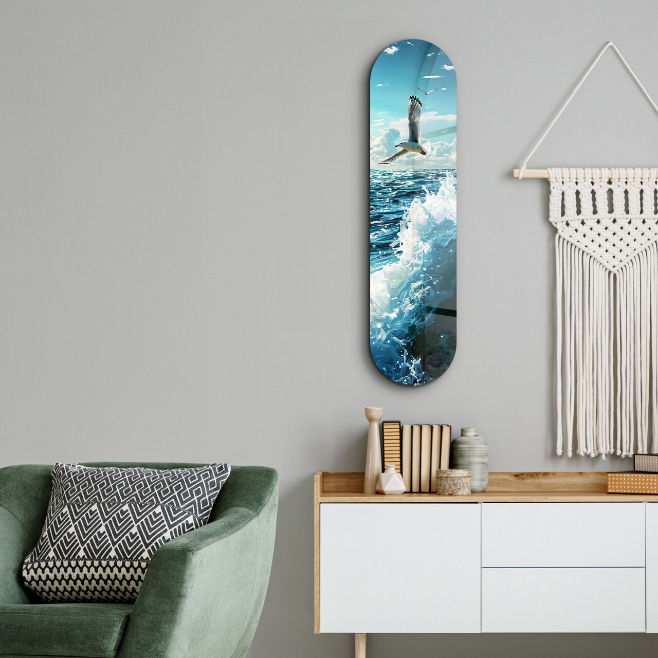 Tablou decorativ, Sea Gull and Ocean, Dimensiune: 20 x 80 cm, Multicolor - view 5