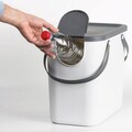 Cos de gunoi pentru colectare selectiva Albula, Rotho, 25 L, plastic, alb