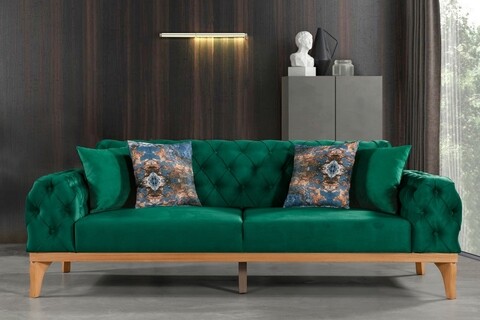 Canapea Elena-toledo35, Pandia Home, 230x95x85 cm, lemn, verde inchis Canapele si coltare