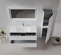 Dulap de baie cu chiuvetă, Hanah Home, Nest 121 v2, Alb mat