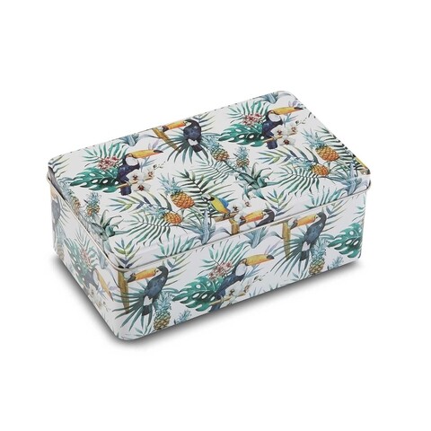 Cutie cu capac tropical, versa, 18 x 11 x 7.1 cm, metal