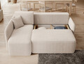 Coltar extensibil stanga 3 locuri ELTAP, Hadson, 206x150x89 cm, lemn/poliester, bej deschis