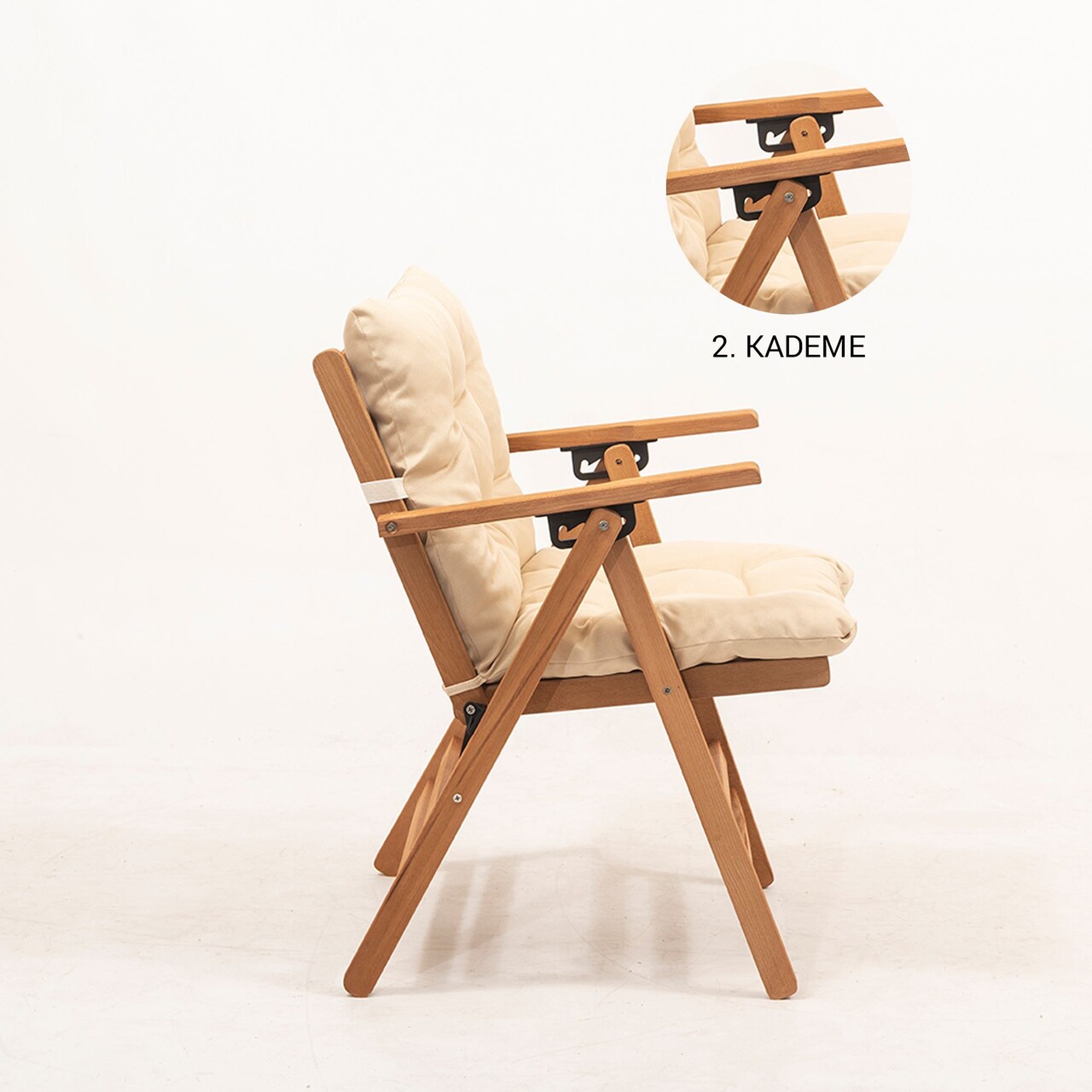 Scaun de gradina, Hanah Home, MYL04, 45x89x43 cm, Crem - view 3