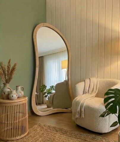 Oglinda Cheval, Hanah Home, Asimetrik Mirror, 80x180x1.5 cm, Natural