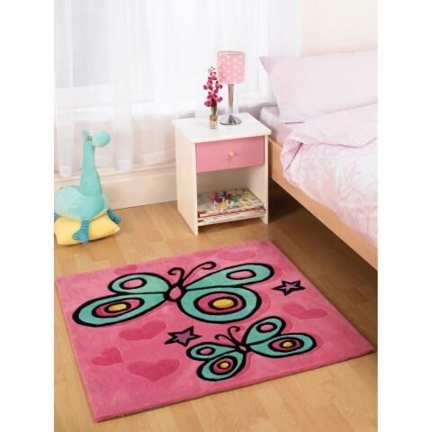 Covor Kiddy Play Butterfly Pink 90X90