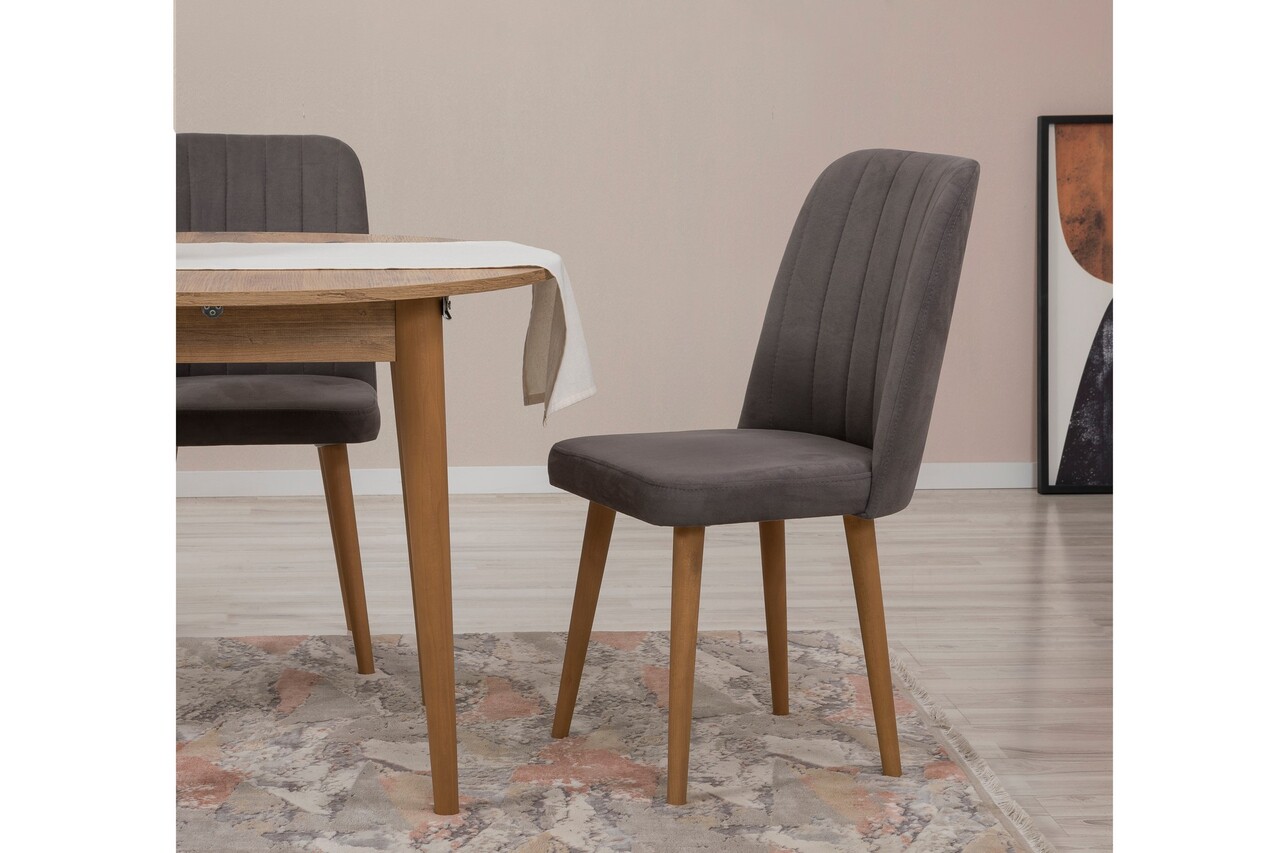 Set masa extensibila si scaune, Hanah Home, Vina 1501, Pin Atlantic / Antracit - imagine 4