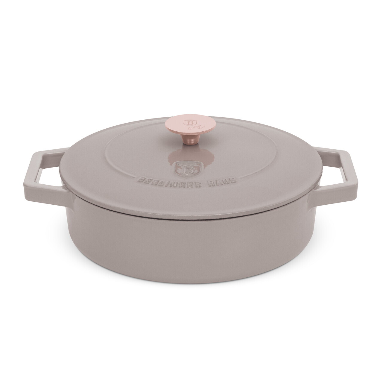 Oala cu capac Berlinger Haus, Taupe, 26 cm, 2.57 L, fonta, taupe - imagine 2