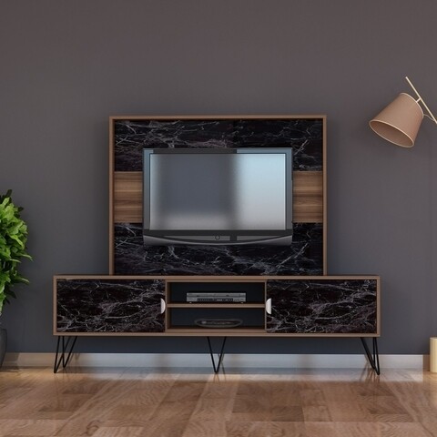 Comoda tv rain1, gauge concept, 180x30x145 cm, pal, aluna/negru