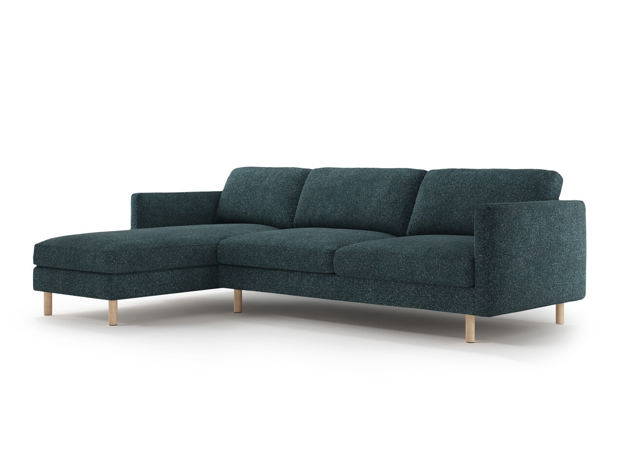 Coltar stanga 4 locuri, Eden, Micadoni, 286x150x90 cm, tesatura structurata, verde albastrui melanj - 1 | YEO