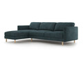 Coltar stanga 4 locuri, Eden, Micadoni, 286x150x90 cm, tesatura structurata, verde albastrui melanj