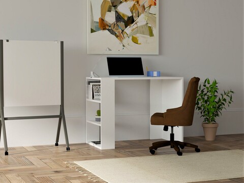 Birou cool, puqa design, 90x50x70 cm, pal, alb