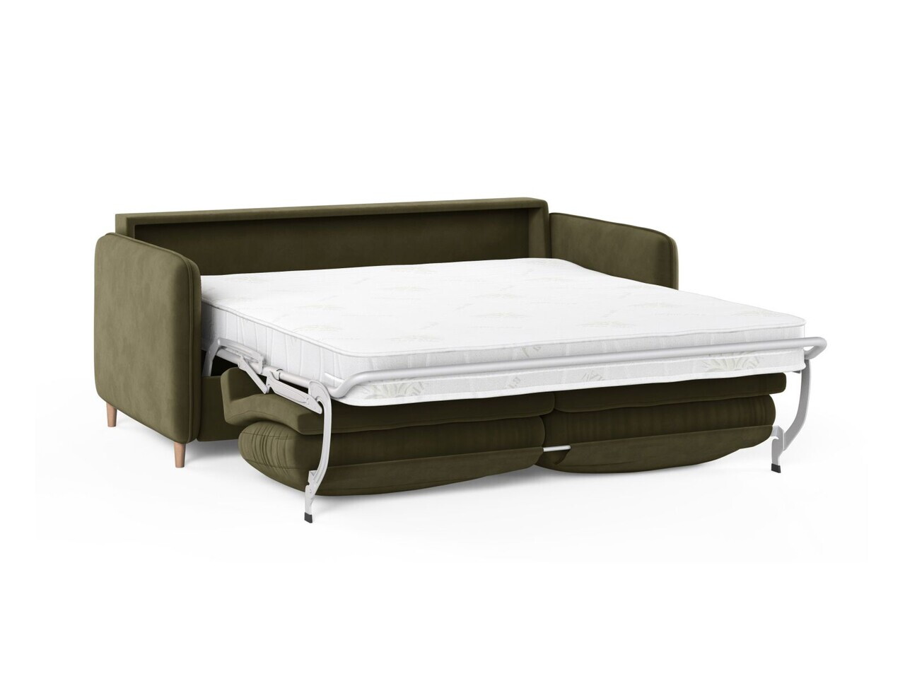 Canapea extensibila 3 locuri, Simo, Micadoni Home, 184x102x95 cm, catifea, verde — imaginea 4