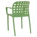 Scaun cu brate suprapozabil, Amir, 58 x 57 x 82 cm, plastic, verde