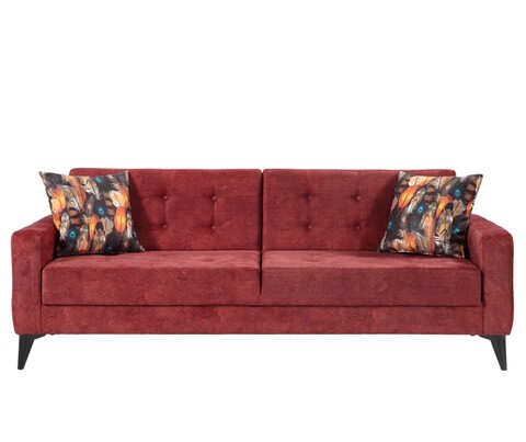 Canapea extensibila Cinar, Pandia Home, 209x80x80 cm, lemn, rosu Canapele si coltare