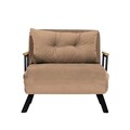 Canapea extensibilă cu 1 loc, Futon, 859FTN2865, Metal , Maro deschis