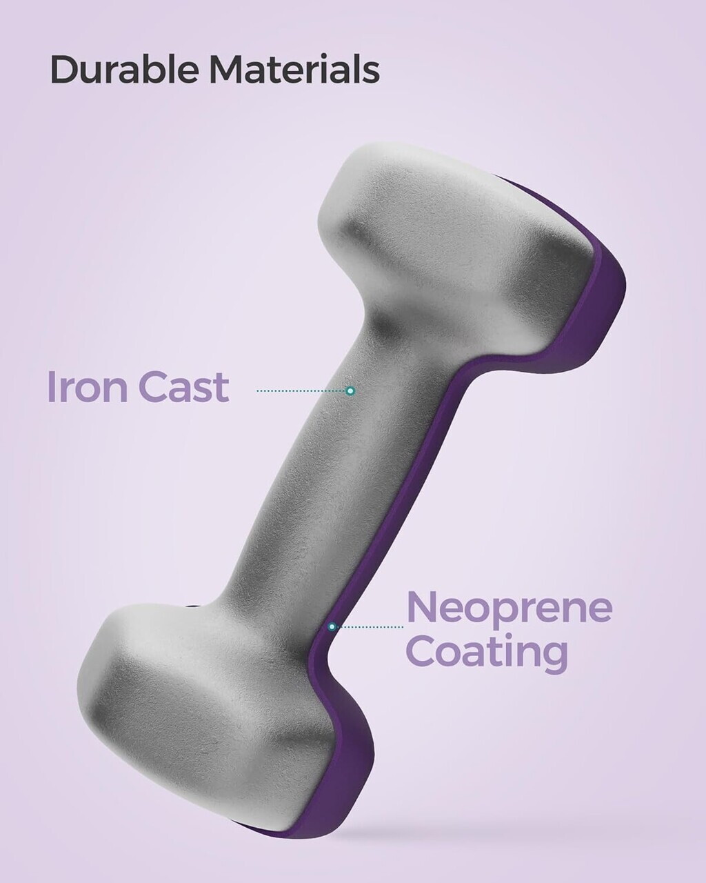 Set gantere 2 x 2 kg, Songmics, neopren, violet - imagine 9