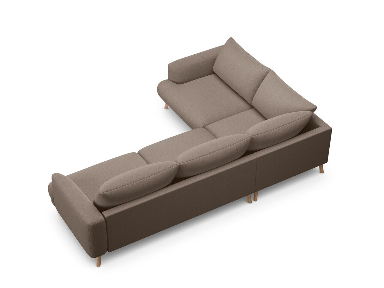 Coltar stanga 4 locuri, Naomi, Micadoni Home, 280x195x75 cm, tesatura structurata, cappuccino — imaginea 4