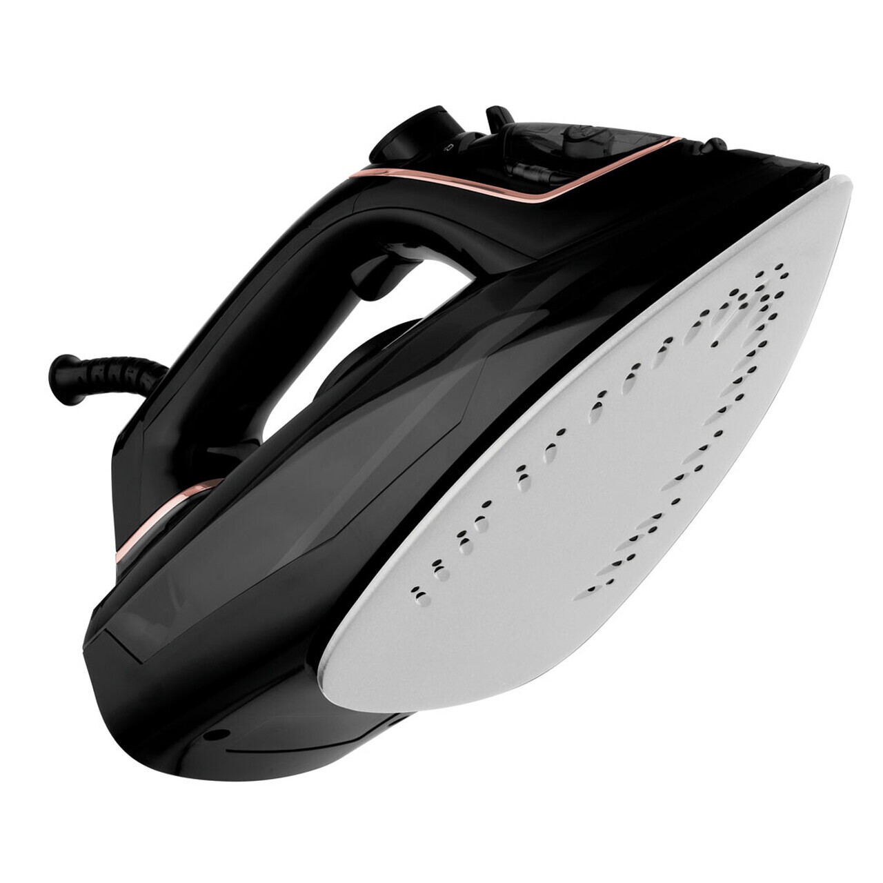 Fier de calcat Fashion TV, Matte Black-Rose Gold, 2400W, 280 ml, invelis ceramic, negru - imagine 2