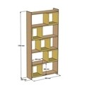 Biblioteca Box, Hommy Craft, 80x22x170 cm, alb/albastru