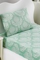 Set de pat pentru o persoana (cearceaf cu elastic si perna) 2 piese, Post - Water Green, Eponj Home, 65% bumbac/35% poliester