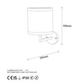 Aplica de perete, Fulgor, 942FLG2163, Metal, Alb/Negru