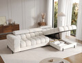 Coltar extensibil dreapta 3 locuri ELTAP, LT-01AMO, Felro, 285x181x93 cm, lemn/poliester, alb