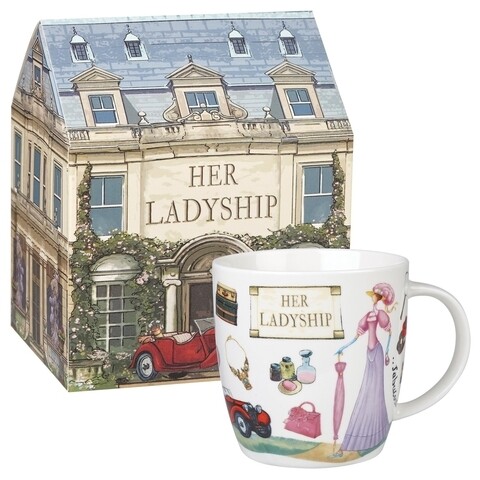 Cana in cutie cadou, Her Ladyship, Churchill, portelan Fine China, 400 ml