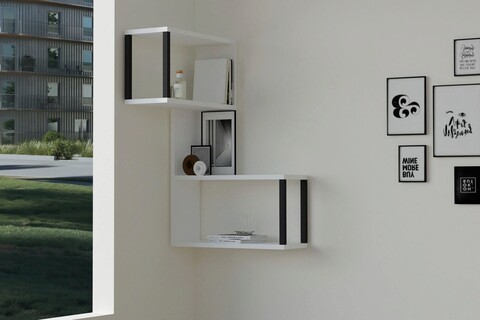 Raft de perete, asse home, lecco , 84x52x20 cm, alb