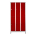 Dulap de depozitare cu incuietoare, Shelvoria, Js1025Kı, 97x200x37 cm, Otel, Gri/Roșu