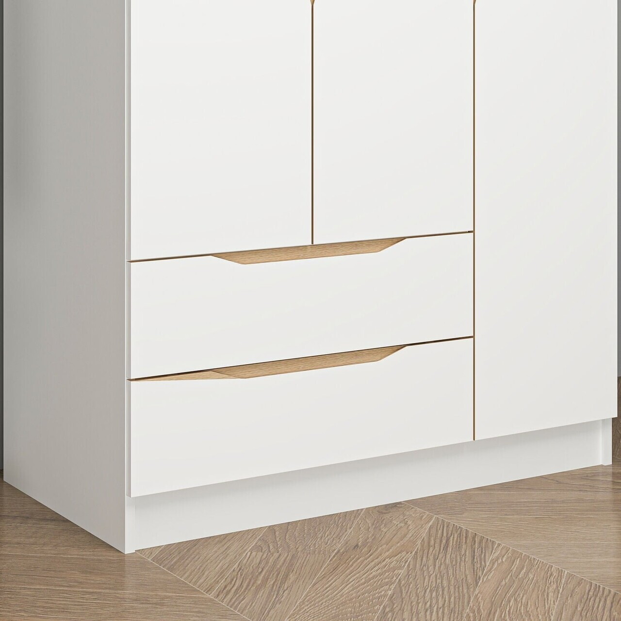 Dulap pentru haine, Hanah Home, Alin, 105x210x52 cm, Alb / Stejar — imaginea 4