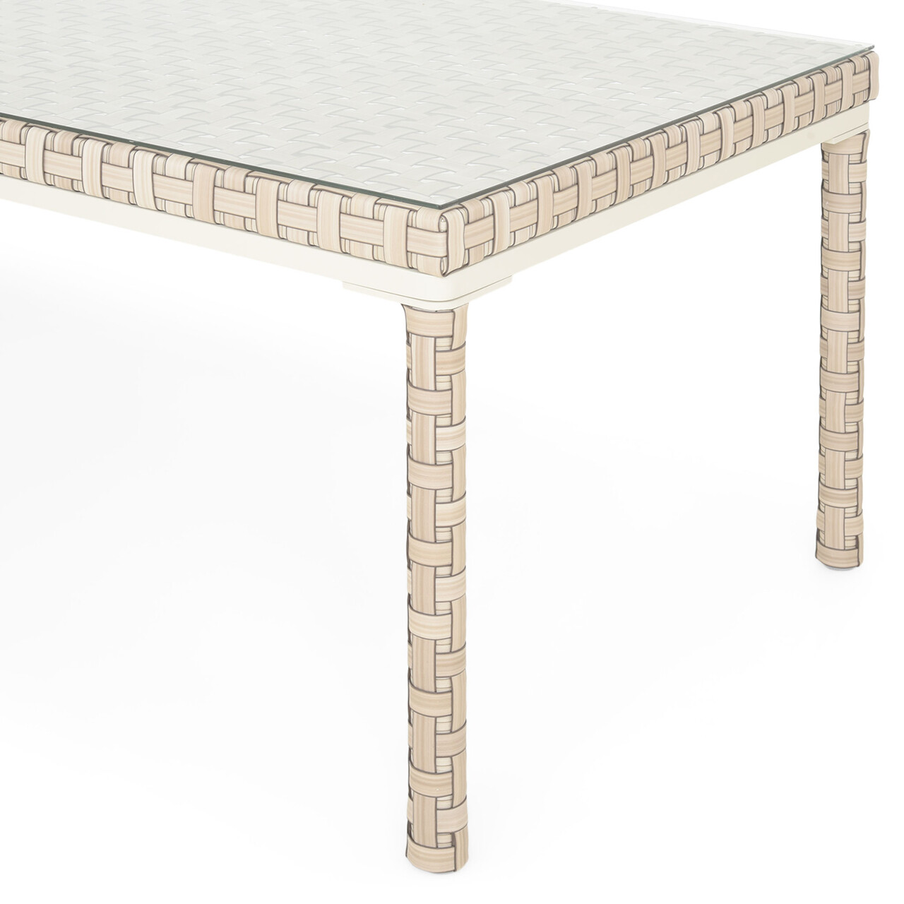 Masa dining pentru gradina/terasa Cielo, 200x100x76 cm, aluminiu/sticla securizata, gri - imagine 4