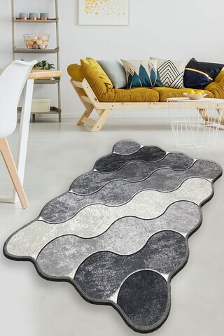 Covor, Circle, 150x240 cm, Gri închis / Gri / Alb