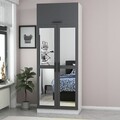 Dulap pentru haine, Minerva, Kale Anthracite, 90x255x52 cm, PAL, Antracit