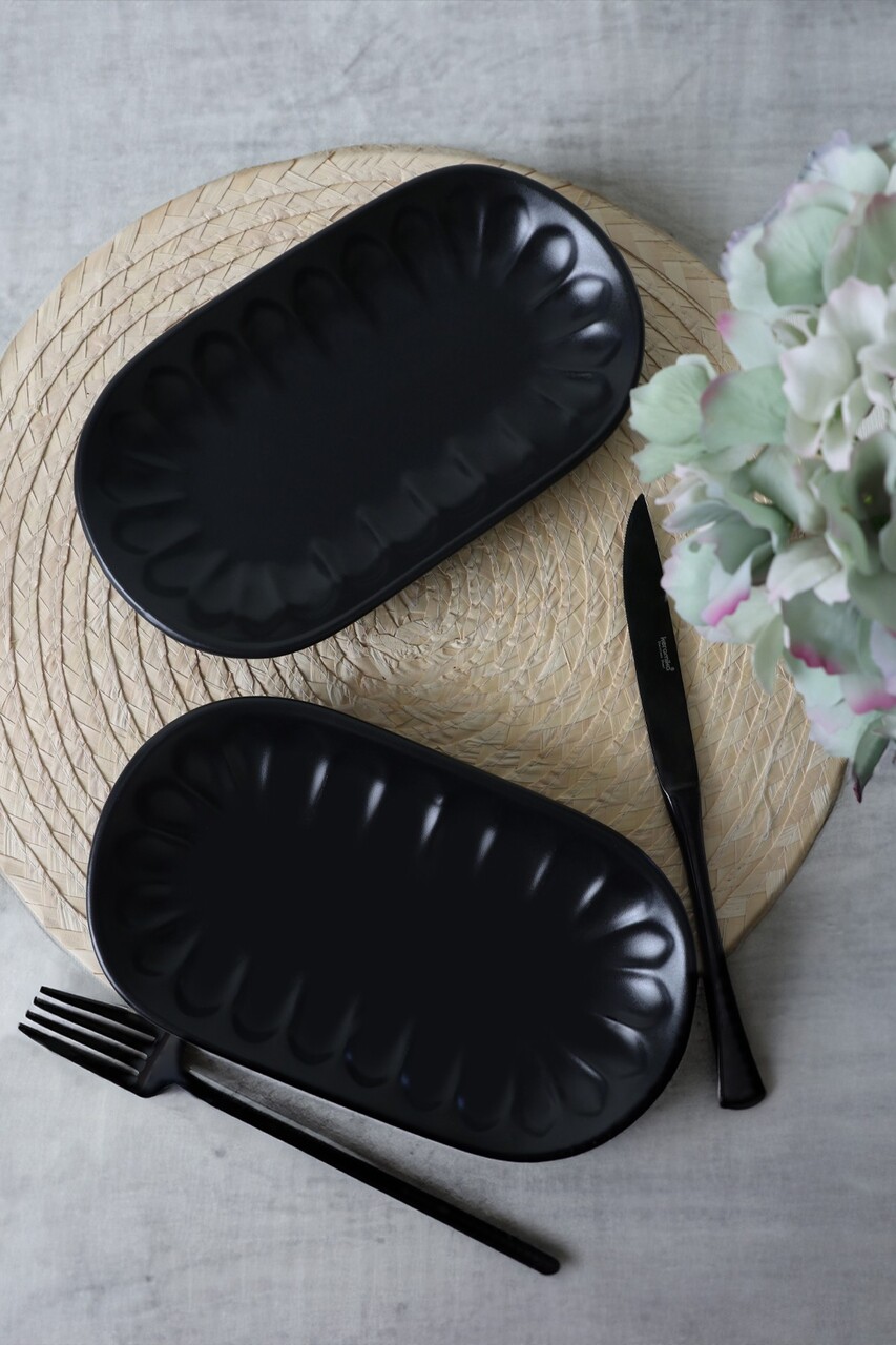 Set platou (2 bucăți), L'essentiel Maison, 275KRM2308, Antibacterian, Negru mat - view 2