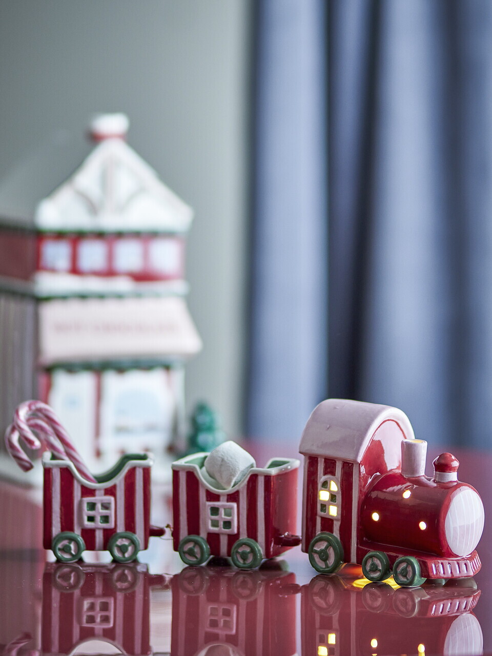 Decoratiune, Bloomingville, Gloria, 35x6.5x12.5 cm, dolomit, rosu — imaginea 3