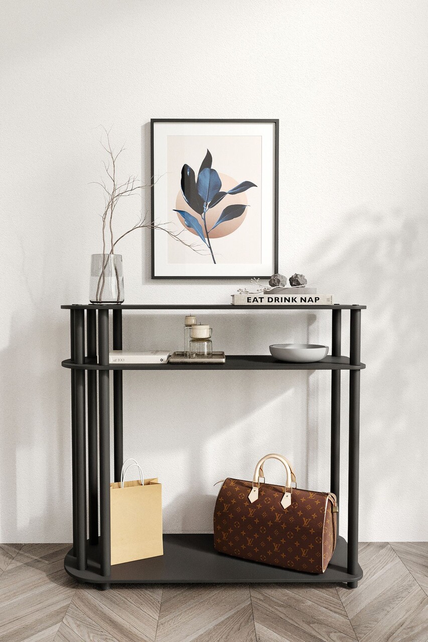 Dulap, Hanah Home, Caprio, 90x30x84 cm, MDF , Negru - view 2