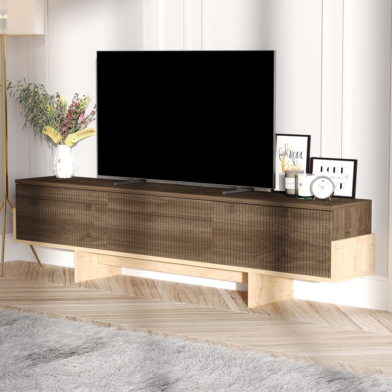 Comoda TV, Hanah Home, Hege, 180x44.6x30 cm, PAL, Nuc / Stejar Safir - view 3